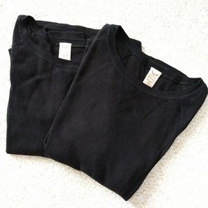 Two Black Longsleeve Thermal Tops